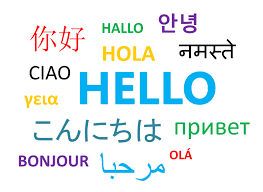 The word 'Hello' written in multiple world languages, symbolizing multilingual translation.